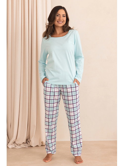 damskie-pizamy-bawelniane-083jlg.jpg Damska piżama bawełniana, flanelowa i frotte ELEGANTO.pl - obrazek 1