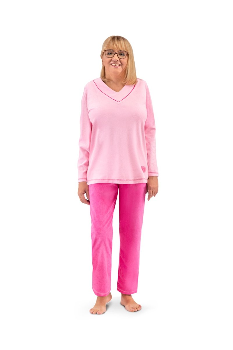 pizama-dla-babci-927jym.jpg Piżama Damska L Ciepła Długi Rękaw Długie Spodnie Frotte Mamy Babci Różowa Odzież Martel | Moda Sklep EMPIK.COM - obrazek 1
