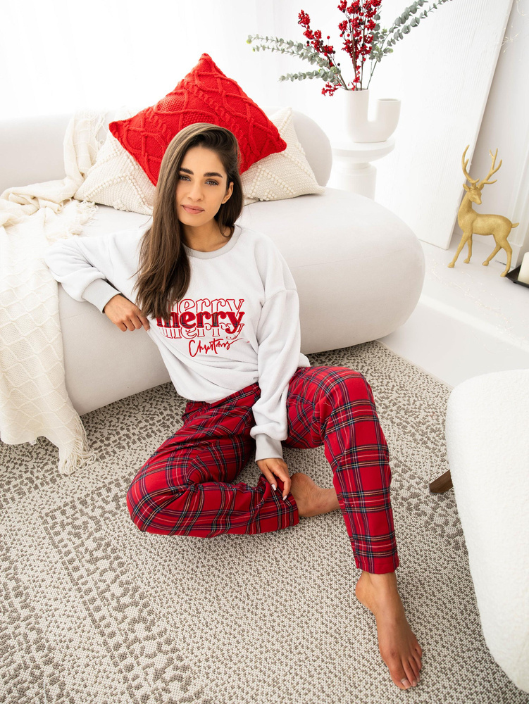 pizama-flanelowa-676vcp-1.jpg Gween Piżama damska Soft/Flanela Sensis szary - obrazek 1