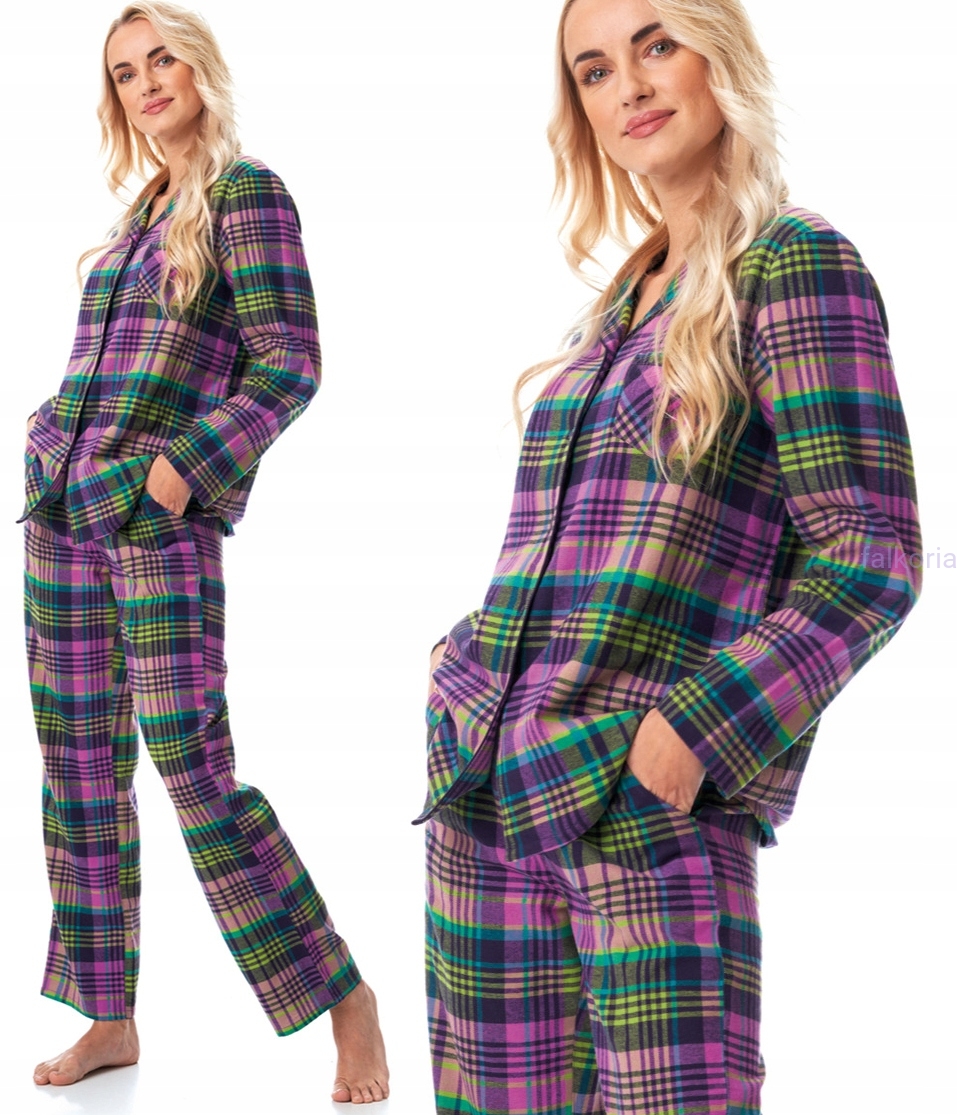 pizama-flanelowa-985mvy-1.jpg KEY piżama damska LNS 409 FLANELOWA rozpinana # 2XL 44 HURTOWNIA rajstop i bielizny FALKORIA - obrazek 1