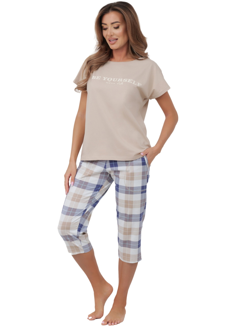 pizama-italian-fashion-622xkf.jpg Piżama damska Italian Fashion RIMA kr.3/4 beżowy/druk - obrazek 1
