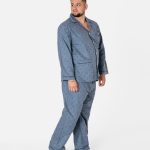 Duża Ciepła Piżama Męska Flanelowa Bawełniana Koszula + Spodnie 4033 8 4XL