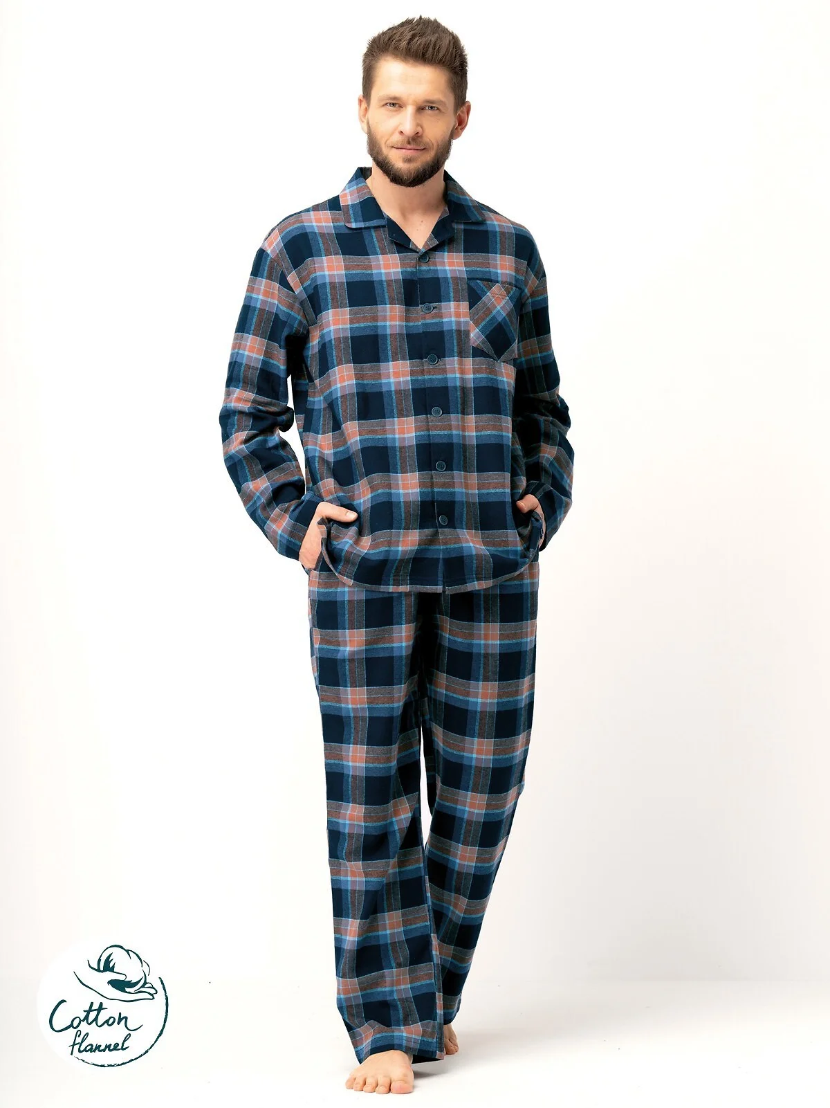 pizama-meska-4xl-180agp.webp Piżama Key Męska MNS 431 Flanela R.3XL 4XL Modny Sklep - obrazek 1