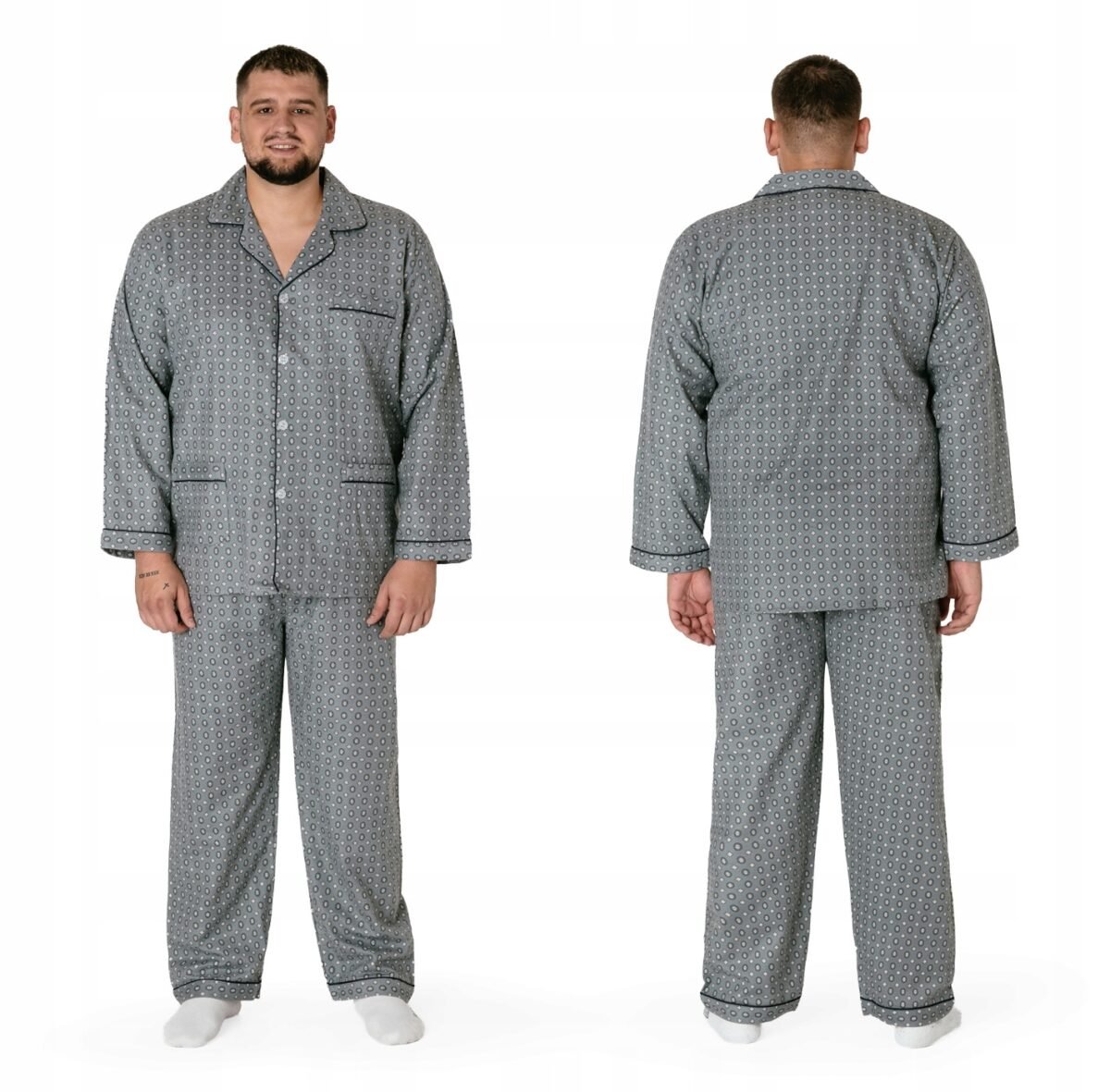 pizama-meska-4xl-533atu.jpg Duża Ciepła Piżama Męska Flanelowa Bawełniana Koszula + Spodnie 4033 1 4XL - obrazek 1