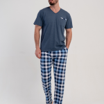 Piżama Męska Vienetta Blue Comfort, Szary, r. 1XL 4XL