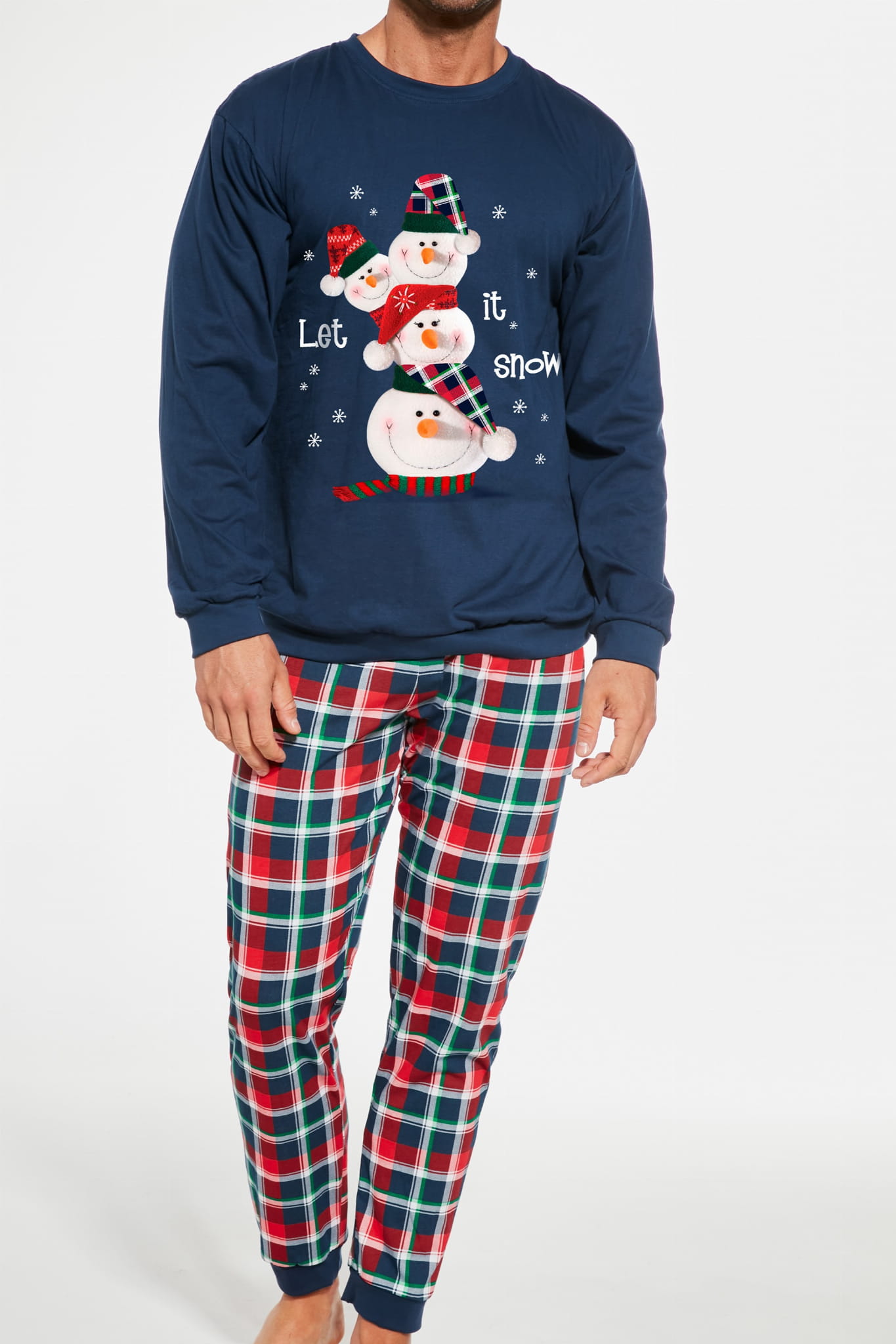 pizama-meska-cornette-234cix.jpg Bawełniana piżama męska Cornette 115/236 Snowman granatowa - obrazek 1