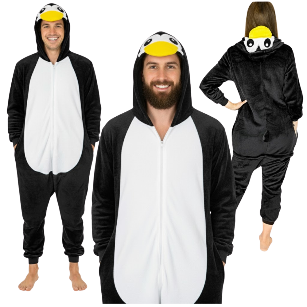 pizama-meska-jednoczesciowa-612wac.png Kigurumi Onesie – kostium/piżama jednoczęściowa unisex czarny pingwin - obrazek 1
