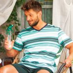 Lekka letnia piżama męska 100% bawełny