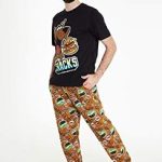 Scooby Doo Męskie zestawy piżamowe, męskie zabawne piżamy S, M, L, XL, 2XL, Czarny, S : Amazon.pl: Moda