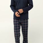 Piżama męska, długi rękaw, VAMP 23681 blue M 5XL