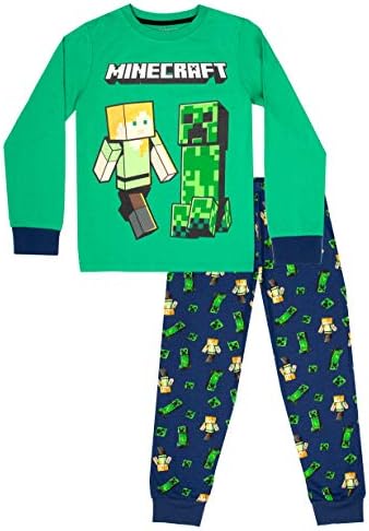 pizama-minecraft-312cxj-1.jpg Minecraft Piżama chłopięca 100% bawełniana piżama z długim rękawem Chłopięce niebieskie piżamy Creeper ubrania prezenty urodzinowe dla chłopca, wielobarwny, 11 12 Years : Amazon.pl: Moda - obrazek 1