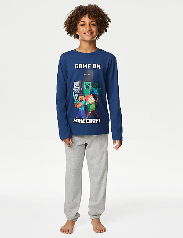 pizama-minecraft-333wfl-1.jpg Piżama Minecraft™ (3–16 lat) | BLUE MIX | Piżamy | M&S PL - obrazek 1