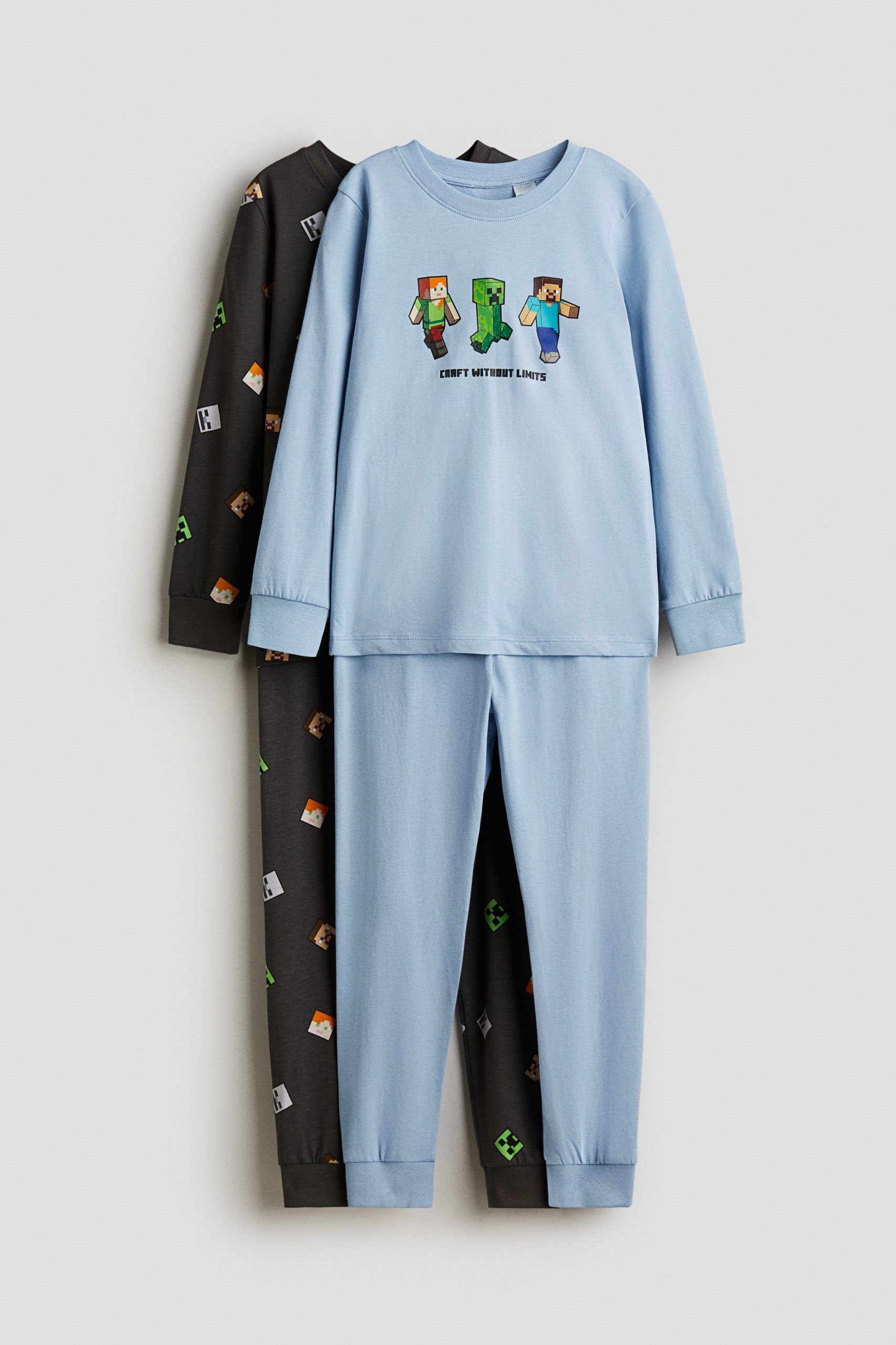 pizama-minecraft-359kul-1.jpg Bawełniana piżama w nadruki 2 pak Niebieski/Minecraft Dziecko | H&M PL - obrazek 1