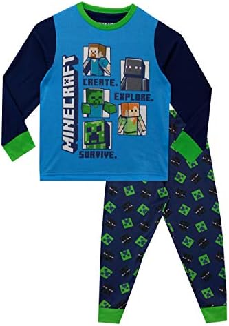 pizama-minecraft-778fjn-1.jpg Pidżamy Minecraft | Pidżamy Chłopców Steve & Creeper | Zestaw Pidżam Gamer dla Dzieci 146 : Amazon.pl: Moda - obrazek 1