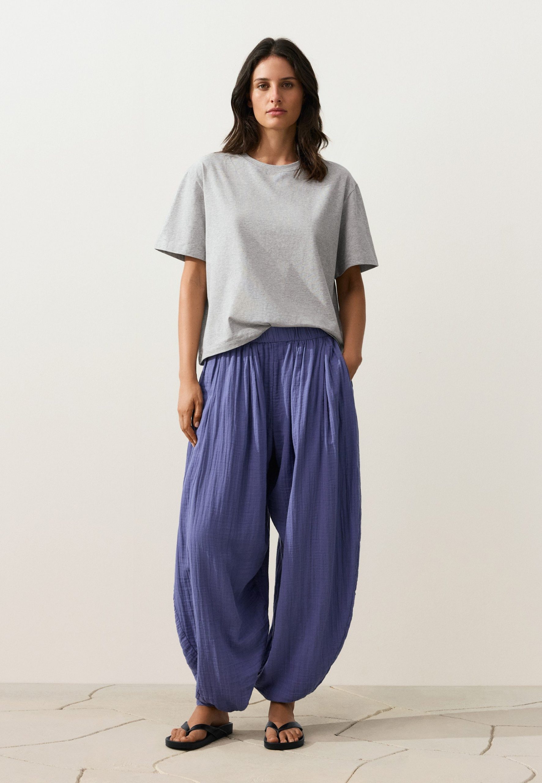 pizama-oysho-693tux.jpg OYSHO Spodnie materiałowe/ciemnoliliowy melanż Zalando.pl - obrazek 1