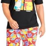 Pokémon Zabawna męska piżama Męskie zestawy piżam Rozmiary dla dorosłych S 3XL Geek Prezent Pikachu Charizard Snorlax (wielokolorowy/czarny, L) : ...