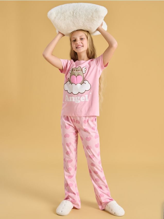 pizama-pusheen-733axw.jpg Piżama dwuczęściowa Pusheen Kolor różowy SINSAY ZD780 30X - obrazek 1