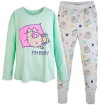 Piżama bawełniana PUSHEEN zielona