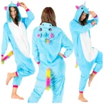 Jednorożec niebiesko biały kigurumi onesie piżama kostium przebranie