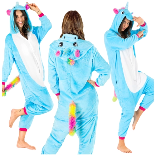 pizamy-jednoczesciowe-054ugl.webp Jednorożec niebiesko biały kigurumi onesie piżama kostium przebranie - obrazek 1