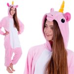 Piżama Kigurumi Onesie Jednorożec Różowy, Rozmiar S