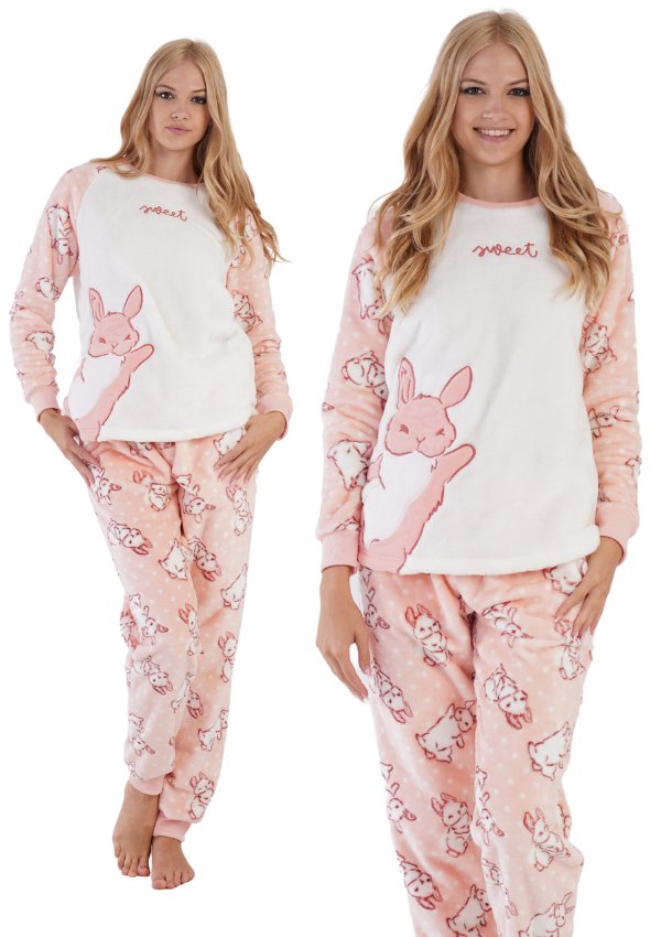 pluszowa-pizama-damska-139htx.jpg Piżama Damska na zimę pluszowa L ciepła gruba dres wellsoft z kieszeniami Vienetta | Moda Sklep EMPIK.COM - obrazek 1