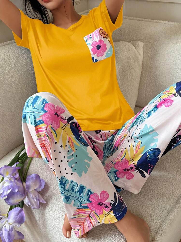 shein-pizama-damska-123rni.jpg SHEIN Piżama damska na co dzień z nadrukiem motyli i kwiatów | Moda SHEIN Piżama damska na co dzień z nadrukiem motyli i kwiatów | SHEIN Polska - obrazek 1