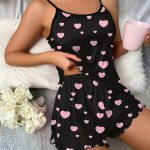 SHEIN Casual Underwear&Sleepwear Piżama w serca Rozmiar S